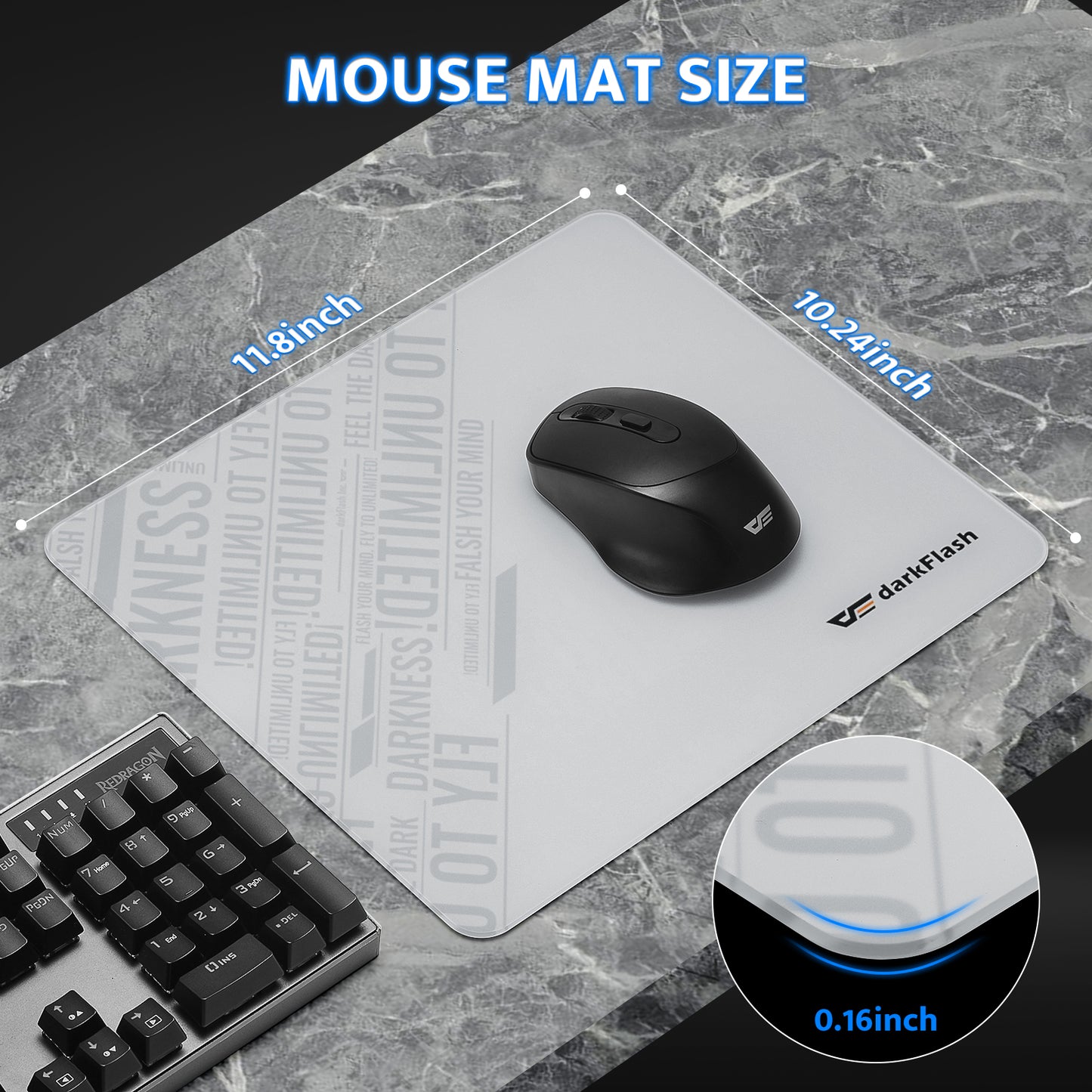 DMP300 Glass Mouse Pad