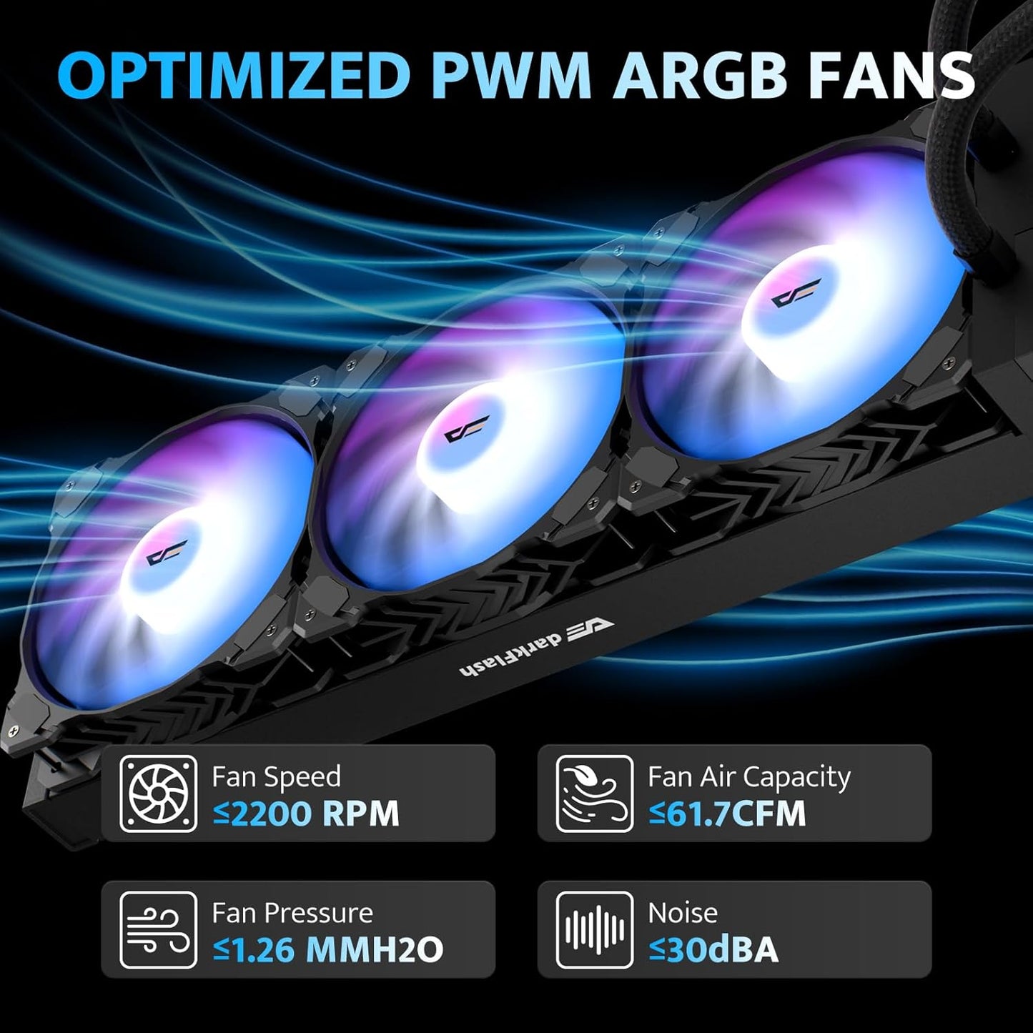Optimized PWM ARGB fans with RGB lighting-darkFlash