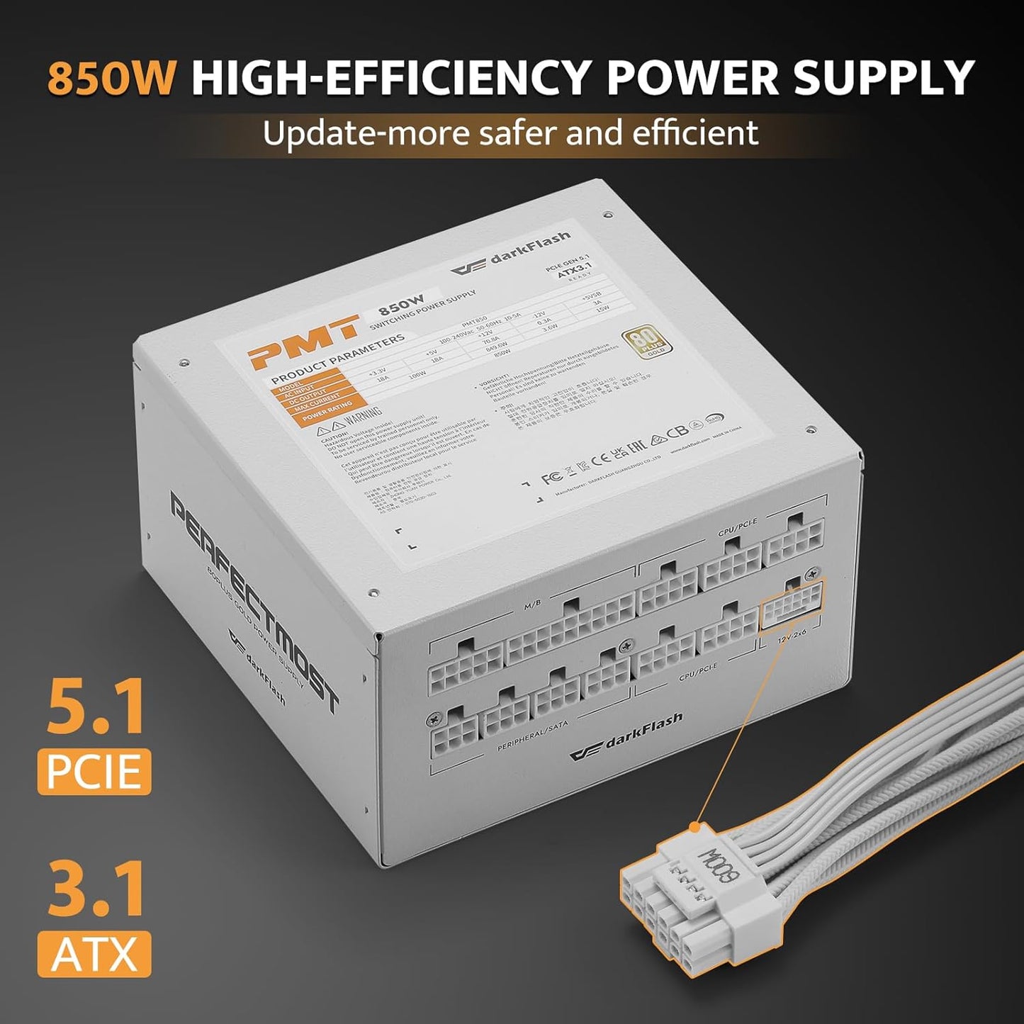 850W high-efficiency power supply-darkFlash