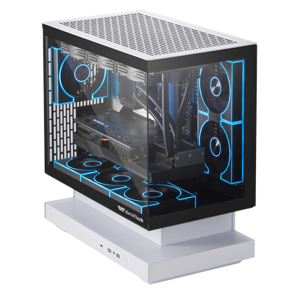 Computer case with blue lighting 