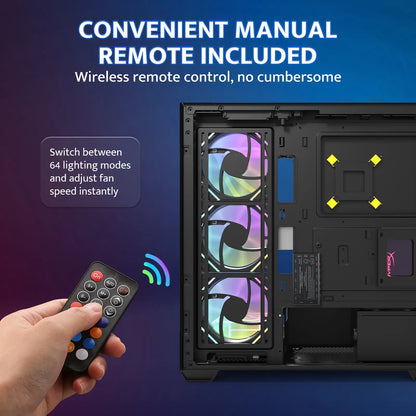 DM12PRO ARGB Case Fans with Controller Hub & Remote(120mm)