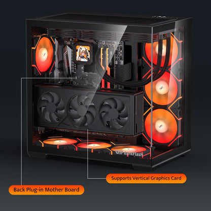 darkFlash C280 E-ATX PC Case, 4 x PWM Fans Included