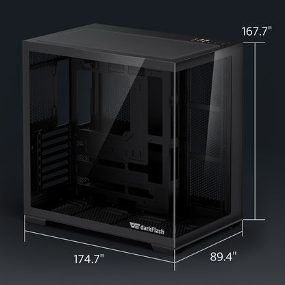 darkFlash C280 E-ATX PC Case, 4 x PWM Fans Included