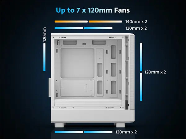Computer case with 120mm fan compatibility
