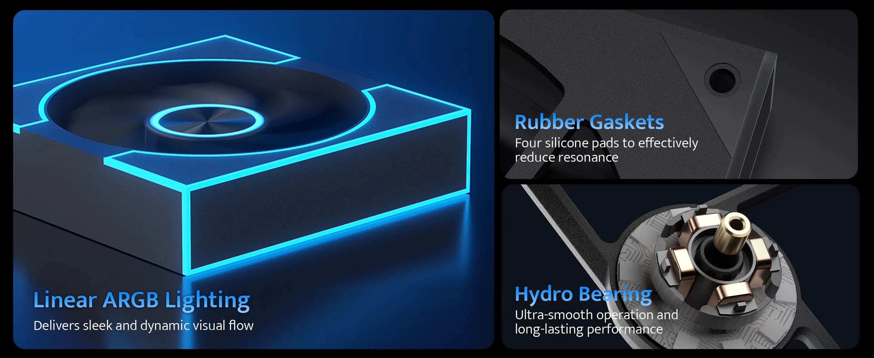 darkFlash 3-Pack 120mm PC Case Fans, PWM ARGB Sync, Addressable RGB Cooling Fans for Computer Case & High Airflow Reverse(DM8L, Black)