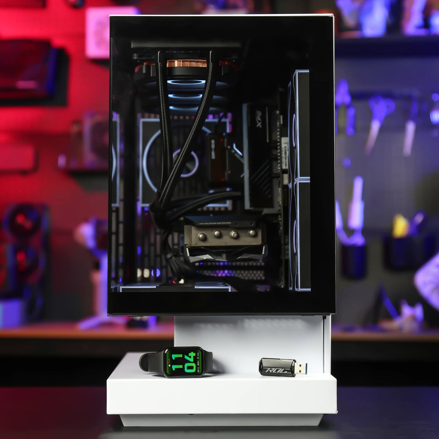 Computer hardware setup with a monitor, keyboard, and mouse on a desk.