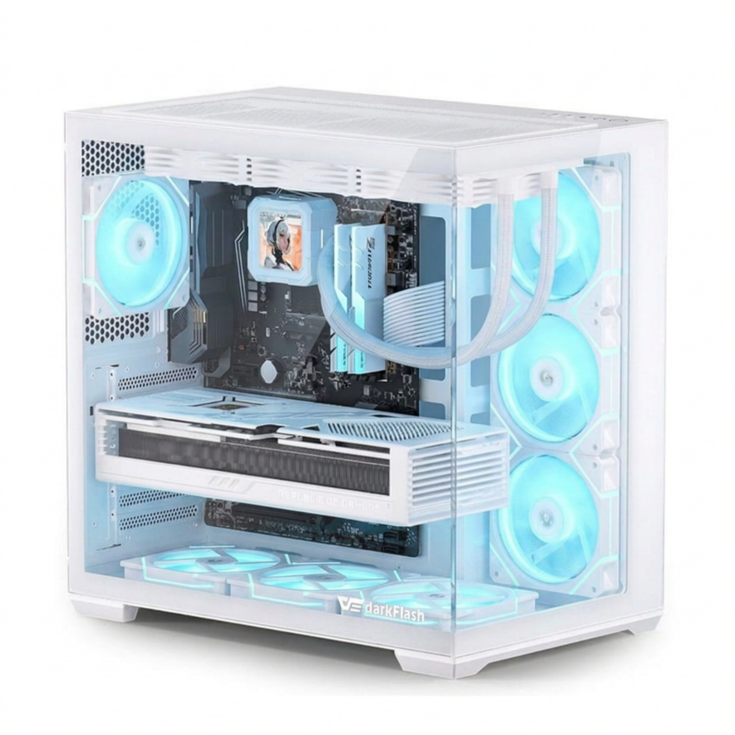 darkFlash C280 E-ATX PC Case, 4 x PWM Fans Included
