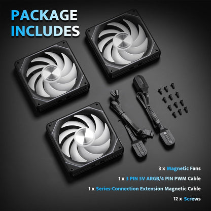 G24 Magnetic ARGB Case Fans (120mm)
