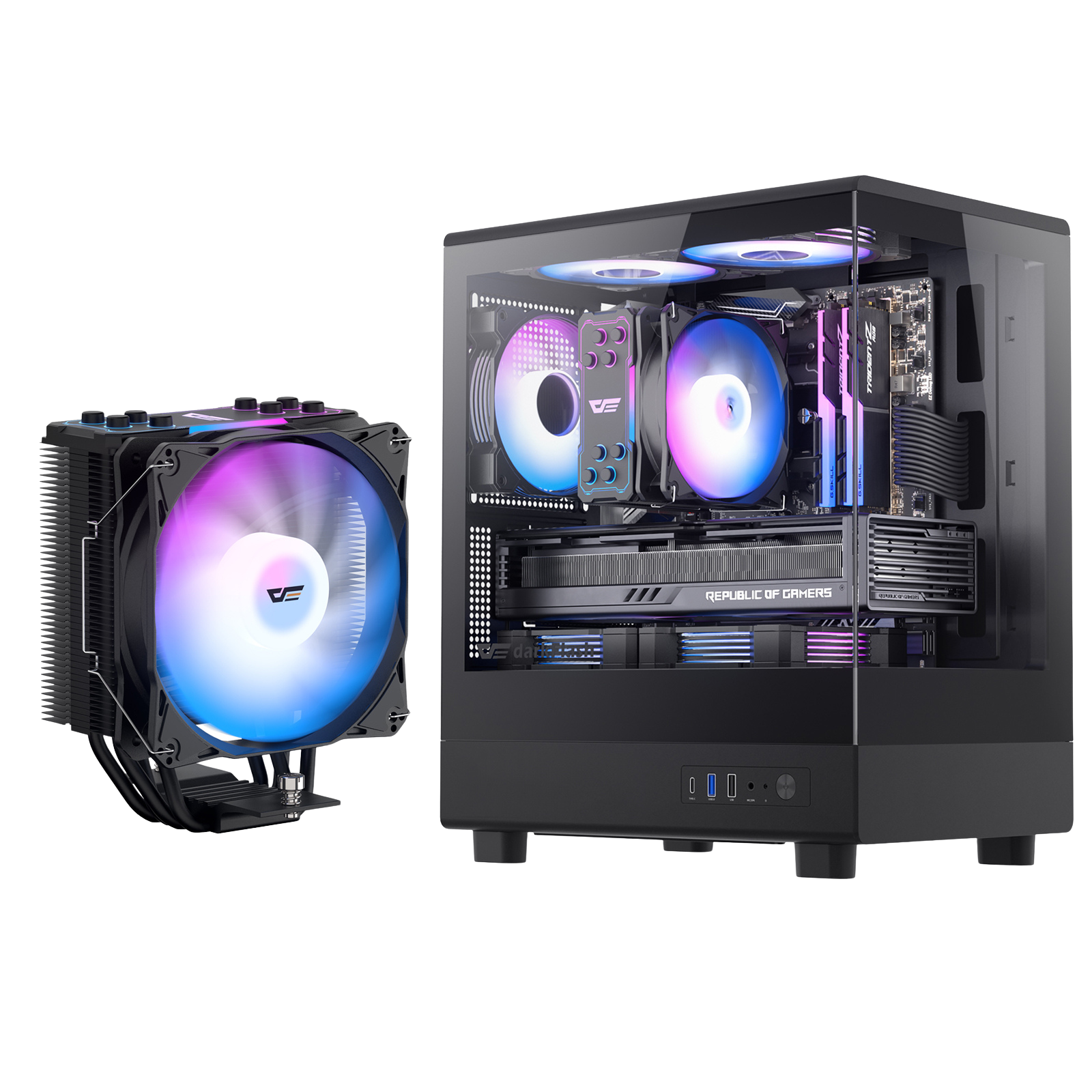 DB330M Micro ATX PC Case Bundle (Black)