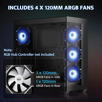 INCLUDES 4*120MM ARGB fans