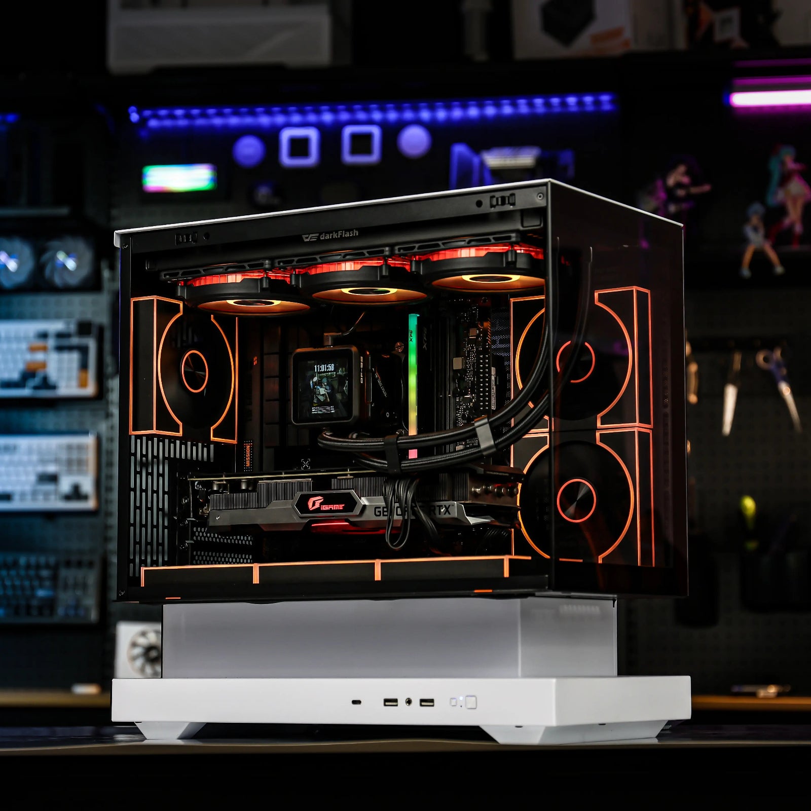 darkFlash computer case with visible hardware