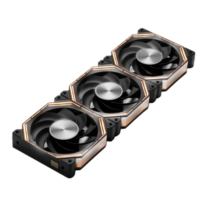 Three hexagonal fans with metallic accents -darkFlash 