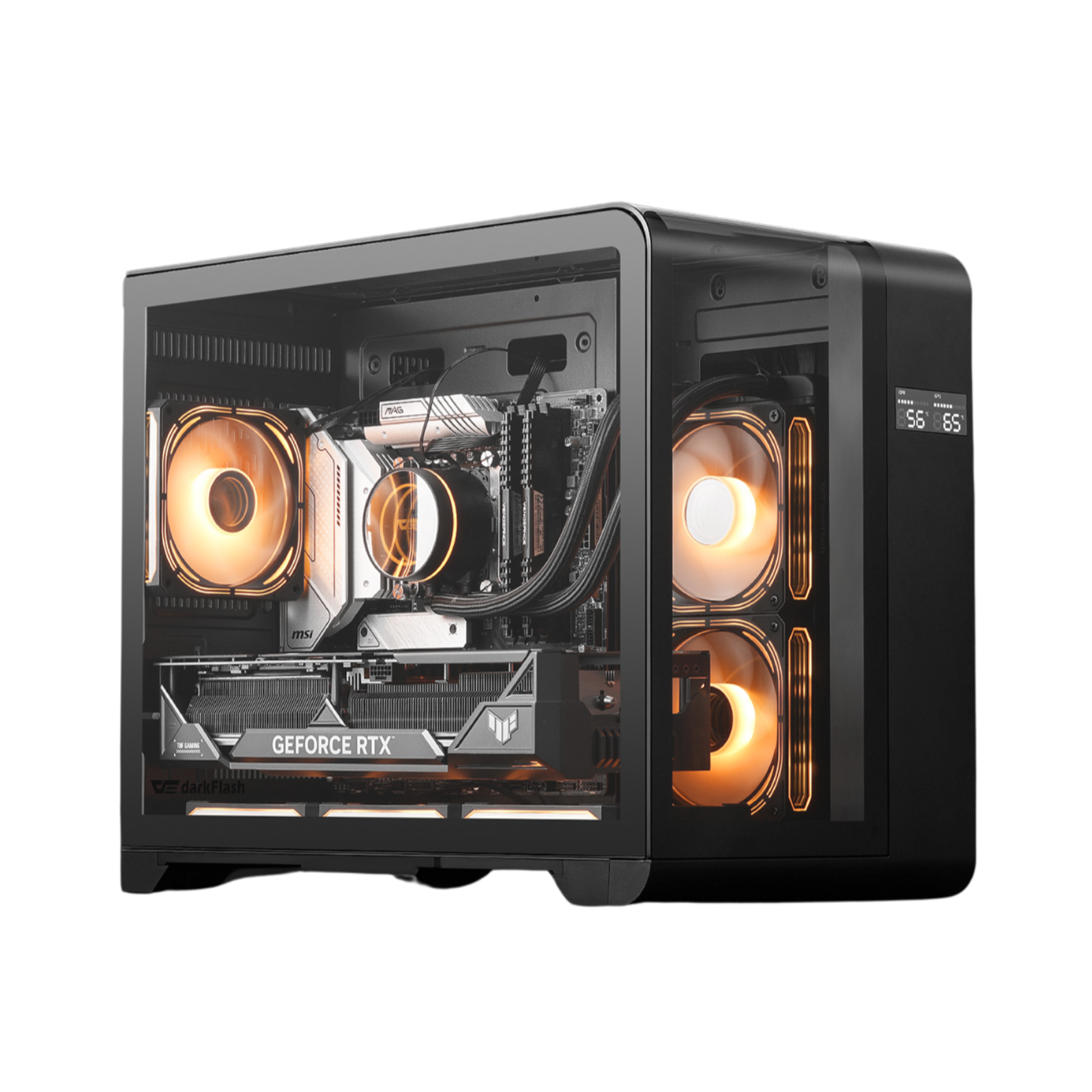L280M Micro-ATX PC Case with Screen-black