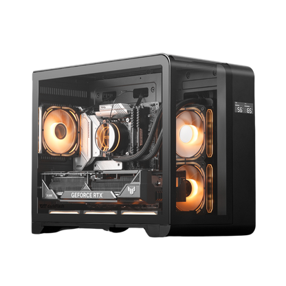 L280M Micro-ATX PC Case with Screen-black