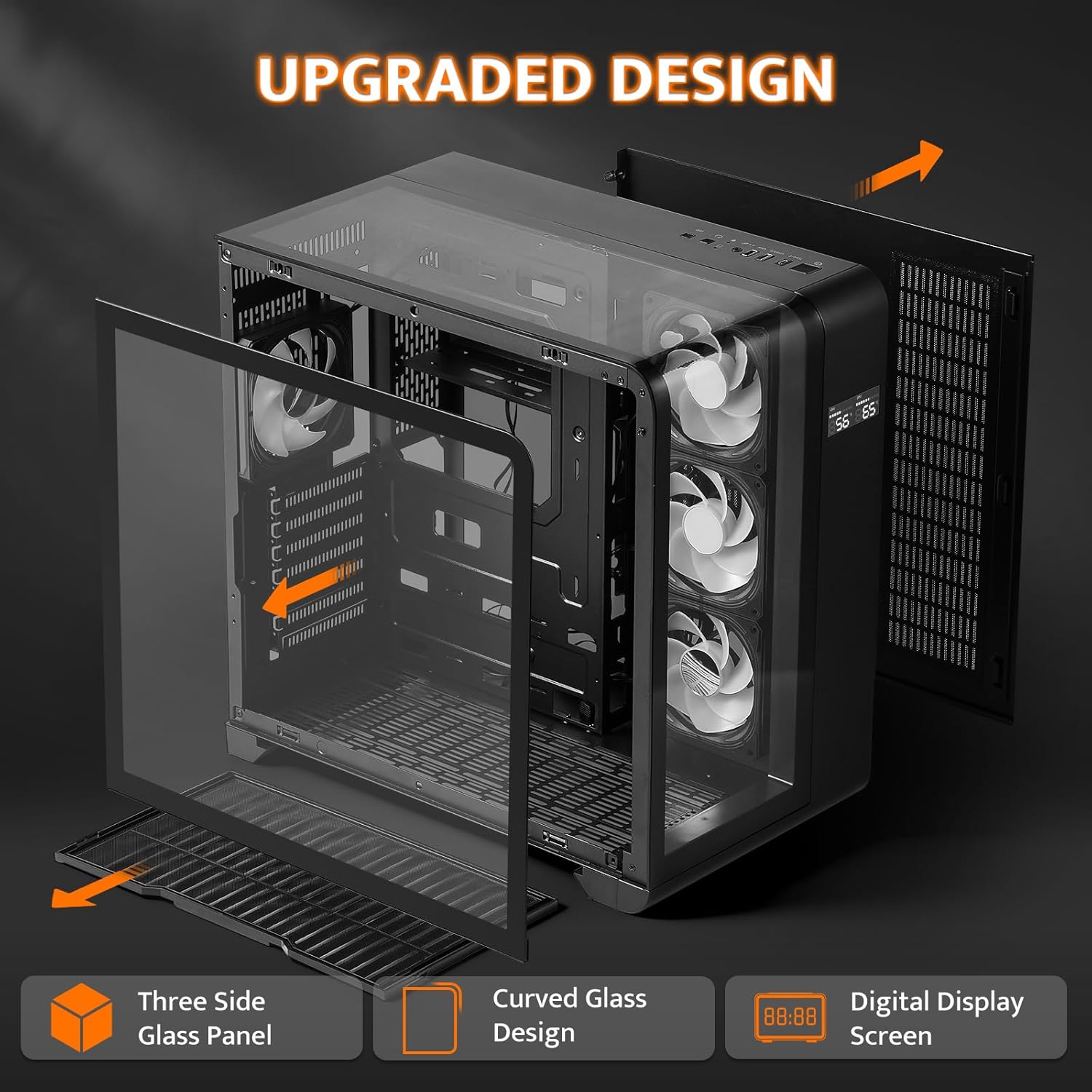 L280 ATX Mid-Tower PC Case with Screen-2