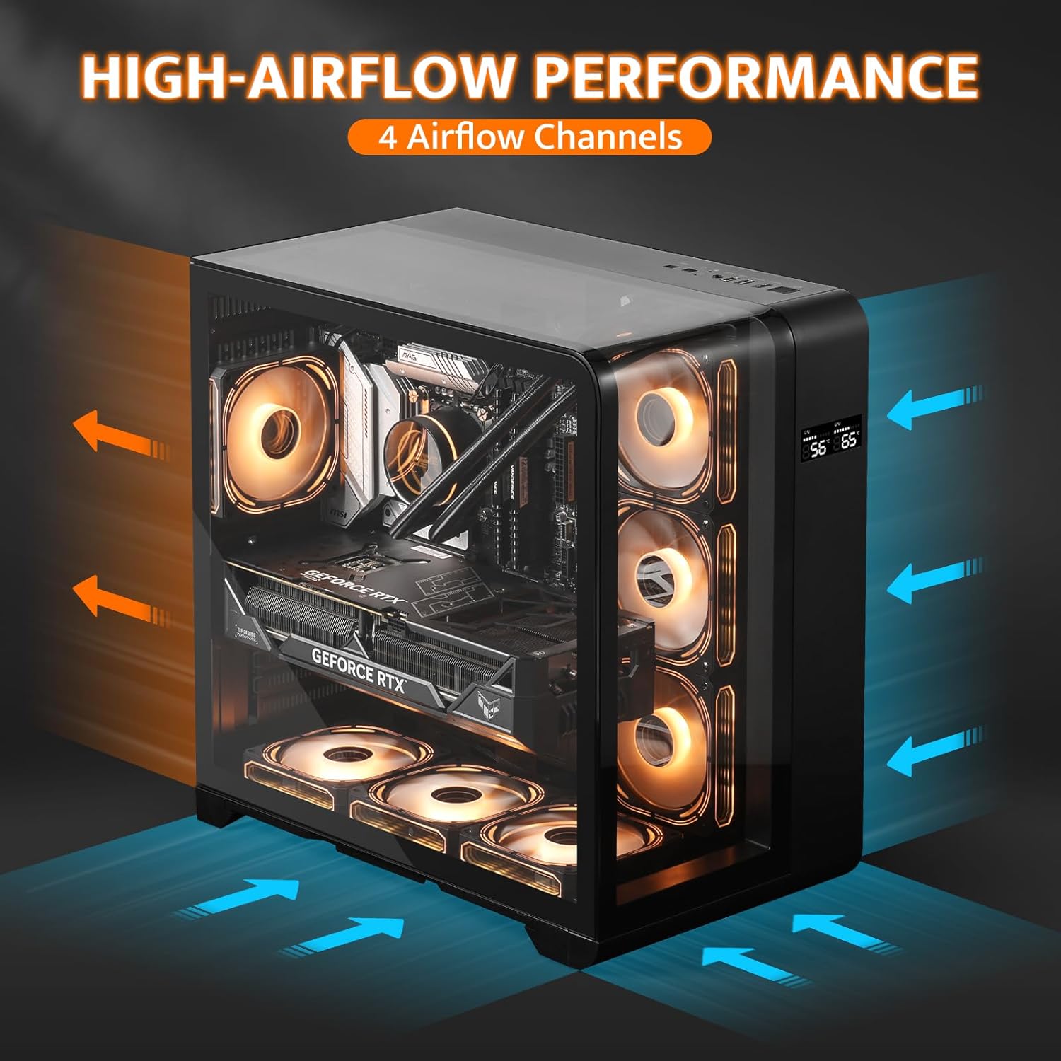 L280 ATX Mid-Tower PC Case with Screen-4