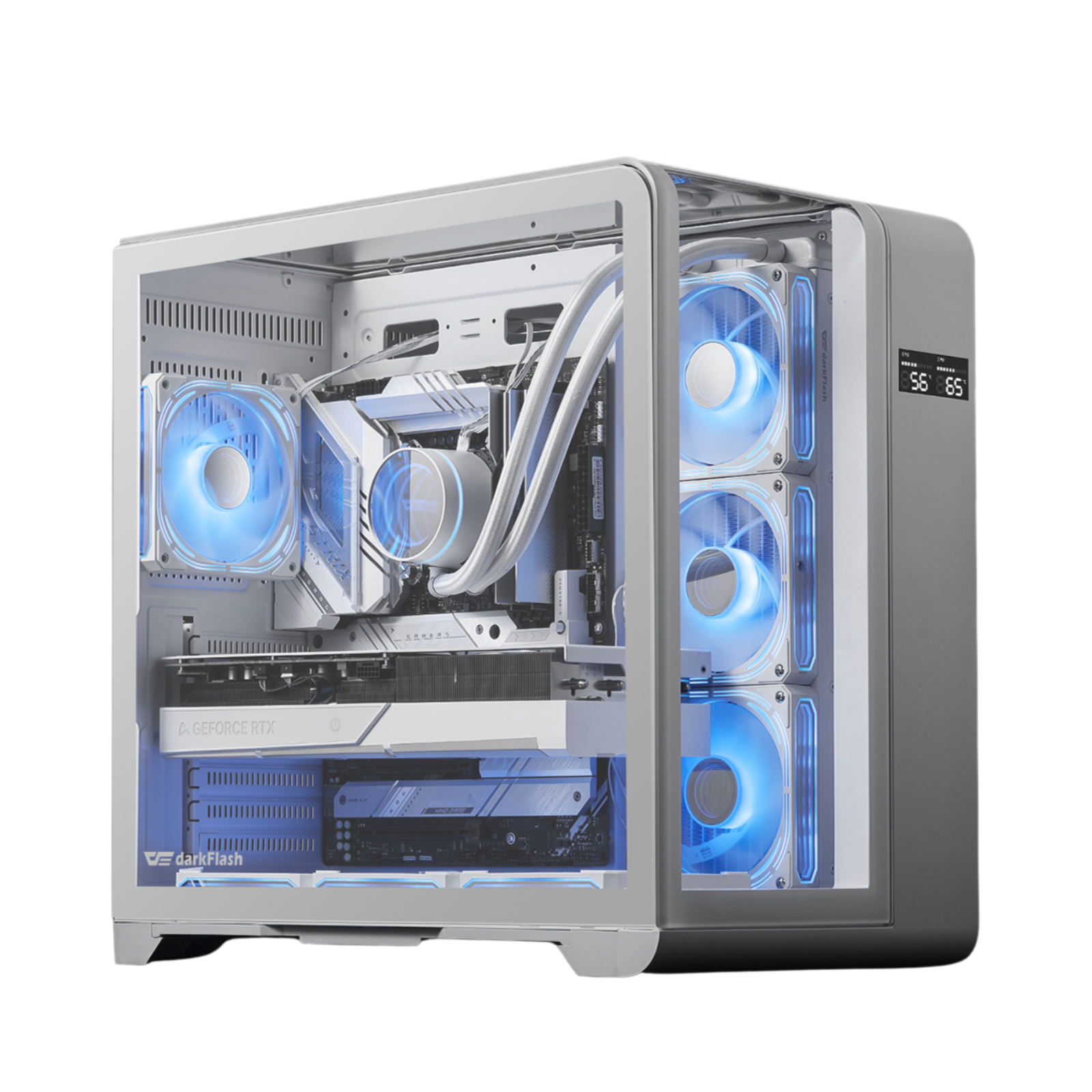L280 ATX Mid-Tower PC Case with Screen-white