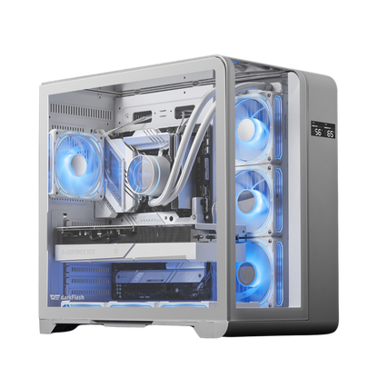 L280 ATX Mid-Tower PC Case with Screen-white