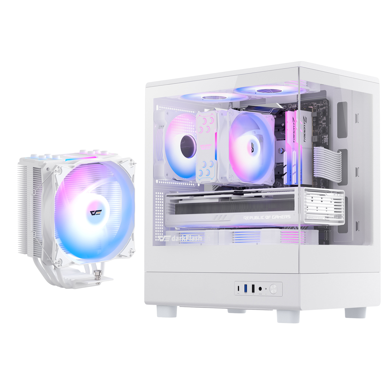 DB330M Micro ATX PC Case Bundle (White)