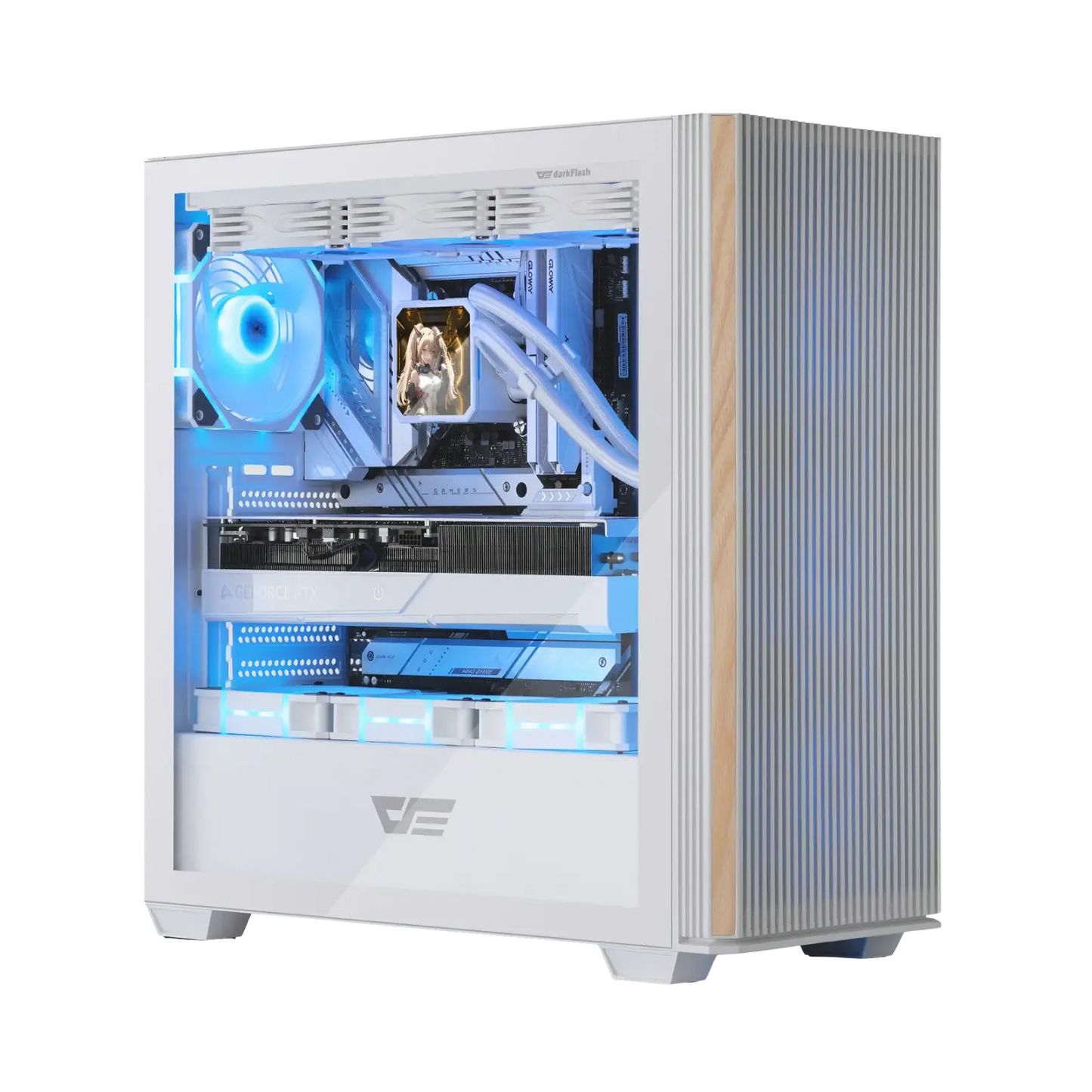 Computer case with visible internal components-darkFlash DS900WS ATX PC Case