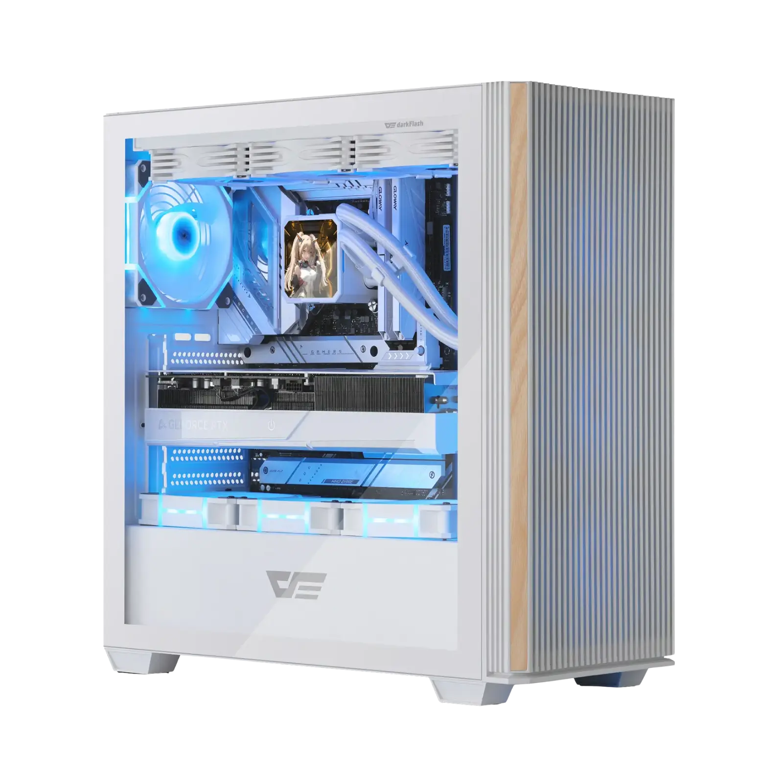 Computer case with visible internal components-darkFlash DS900WS ATX PC Case