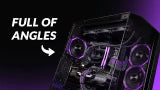 Speaker system with purple lighting