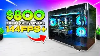 Gaming computer case with high-end specifications on a colorful background